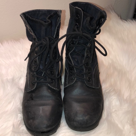 military style leather boots